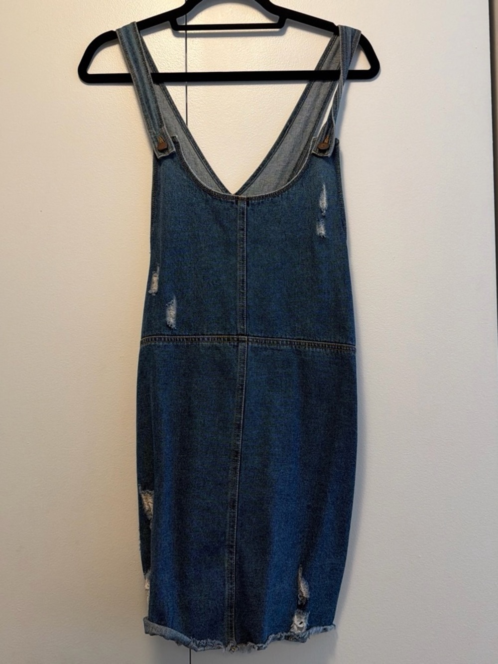 Denim Pinafore Dress - Blue